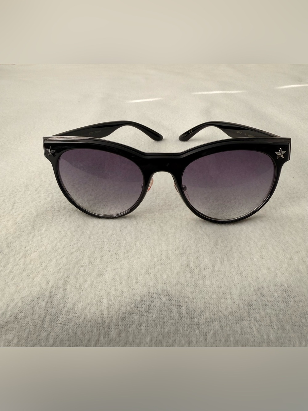 Betsey Johnson Black Frame Sunglasses with Purple Gradient Lenses